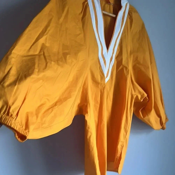 TORY BURCH Wo Puff Sleeve Cotton Poplin Tunic orange - Picture 5 of 9